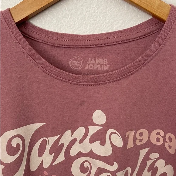 Janis Joplin mauve pink graphic tee S/M - Picture 3 of 8